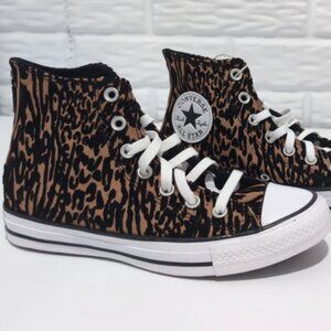 NWT Unisex CONVERSE Chuck Taylor All Star HI Leopard Velvet (A17948F) Wmn 7.5